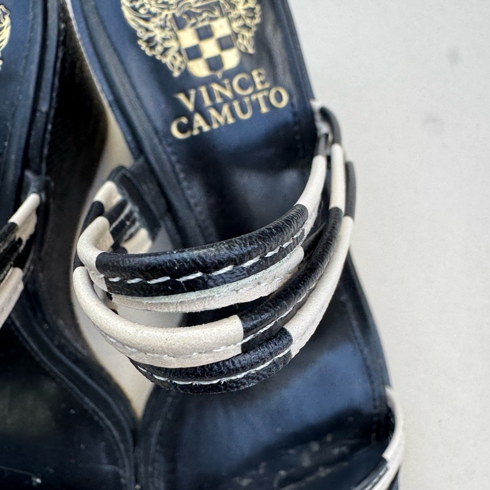 Vince Camuto Black Wedge Sandals - Picture 8 of 11